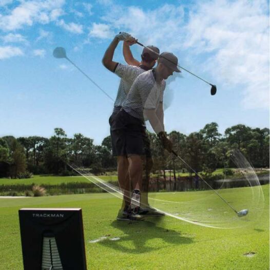 Man Taking Full Swing Golf Lessons Calgary